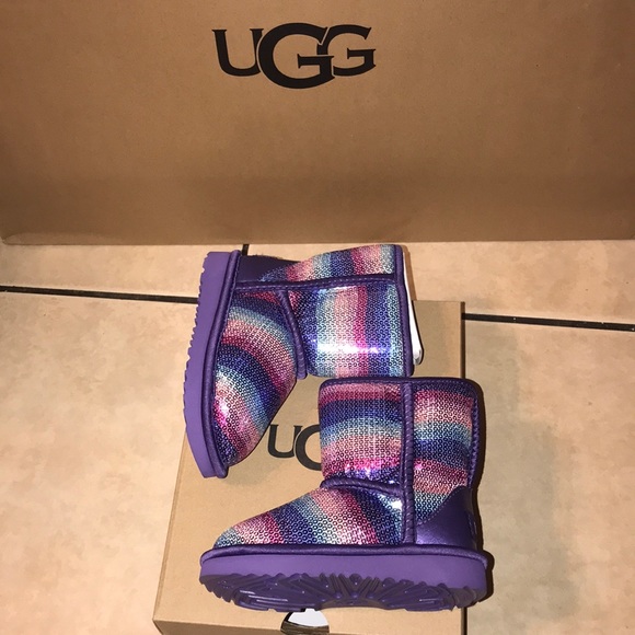 UGG Other - Toddler classic II sequin rainbow print boots NO OFFERS
